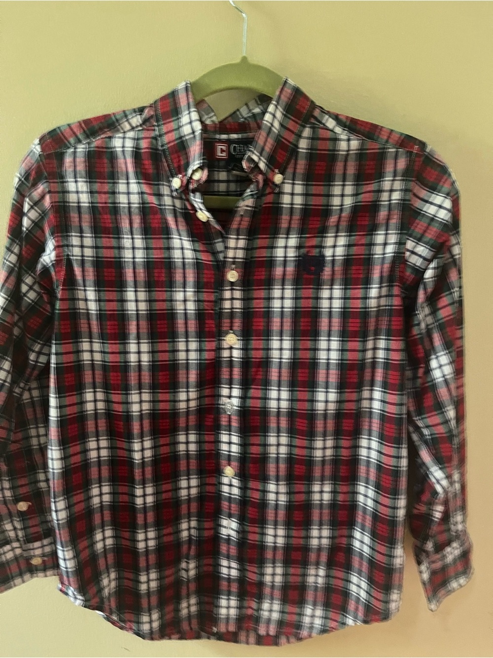 Classic Red Plaid Button-Down Shirt - chaps